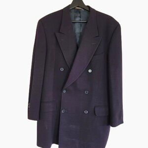 Calvin Klein Men Black Suit Jacket Double Breasted Lapel Collar